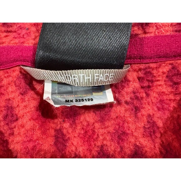 NORTH FACE Womens Pink Purple Coral Mezzaluna Fleece Zip Hoodie Pockets Sz XS - Picture 11 of 13